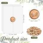 Tigeen 100 Set Wedding Invitations Wraps Vellum Jackets Eucalyptus Seal - Image 2