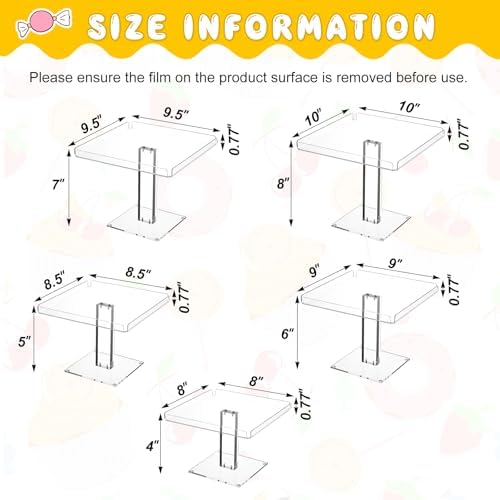 5 Tiered Dessert Table Display Set Buffet Riser Clear Acrylic Dessert - Image 2