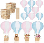 Meooeck 8 Sets Pink and Blue Hot Air Balloon Table Centerpieces Decor by Meooeck