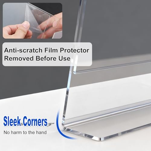 Acrylic Sign Holder 8.5 x 11 Horizontal , Clear Plastic Display Stand for Tabletop, Acrylic Stands for Flyers, Table Paper Holder, Vertical Sign Holder 8.5x11 for Restaurants, Office and School (Slant 6 Pack 11x8.5) - Image 4