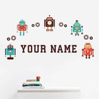 Oliver's Labels Premium Name Wall Decals - Matte Finish Personalized Wall Art for Kids' Rooms & Nurseries (Retro Robots) - Image 3