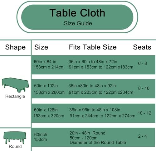 FINDYOU Hunter 6 Pack Round 60 Inch Tablecloth, Premium Polyester Table Cloth Washable Table Cover Stain and Wrinkle Resistant Decorative Table Cover for Party Wedding - Image 5