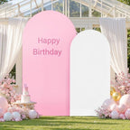 Pink White Arch Cover 7.2 & 6FT Stretch Spandex Wedding Backdrop Cover - Image 4