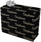 MyPupSocks Custom Name Multi Name Black Birthday Gift Wrapping Paper Sets for Birthdays, Weddings, Mother's Day, Valentine's Day, Bridal Showers 5 Rolls 58"x 23" by MyPupSocks