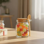 Glass Sugar Scrubs Jars, Bath Salt Container, Glass Jars w/ Bamboo Spoons - Image 4
