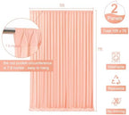 Peach Backdrop Curtain for Parties Baby Shower Wrinkle Free Peach Photo Curtains Backdrop Drapes Fabric Decoration for Wedding Birthday Party 5ft x 7ft,2 Panels - Image 6