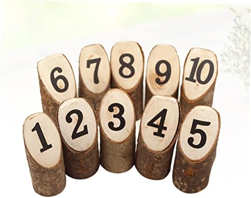 10 Piece Mini Wooden Stumps Number Printed Table Display Set - Image 3