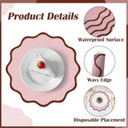 100Pcs Pink Thick Paper Placemats, Disposable Waterproof Wedding Place Mats - Image 3