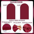 3Pcs Crimson Arch Backdrop Covers(7.2FT/6.6FT/6FT), Spandex Fitted Chiara Arch Stand Covers Backdrops for Wedding Baby Shower Birthday Graduation Photo Booth Props(Only Cover) - Image 6