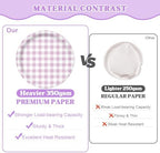 Vyntra 350-Pc Lavender Gingham Paper Plates and Napkins Party Supplies - Image 2