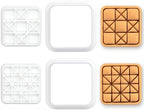 BAKERLOGY Set of 2 Quilt Block Mini Cookie Cutters & Stamps Set – Ohio Star & Ribbon Star Geometric Patchwork Biscuit Cutters for Cookies, Fondant, Cake Decoration & Crafts by Bakerlogy