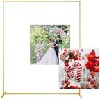 Gold Wedding Arch Backdrop Stand, 6.6FT*5FT Square Balloon and Flower Metal Aluminum Frame for Ceremony, Anniversary, Party, Baby Shower Photo Booth Decoration. by SPRITEDISPLAY