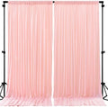 24ftx10ft Wrinkle Free Blush Pink Backdrop Curtain - 10 Feet Photography Backdrop Drapes, Silky Polyester Back Drop Cloth for Wedding Baby Shower Balloon Arch Background by Unknown