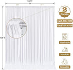 10x10FT Backdrop Curtains with Rod Pockets - Wrinkle Free Photo Stage Backdrop 2 Panels Curtains Drapes for Photography Wedding Party Baby Shower Decorations (White) - Image 2