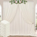40ft x 10ft Wrinkle Free Ivory Backdrop Curtains for Parties, 8 Panels 5x10ft Polyester Ivory Backdrop Drapes for Wedding Birthday Photography Background Decoration by ENJOYYOURPARTY