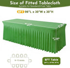 2Pack Green Spandex Tablecloth for 8FT Rectangle Table,Table Skirt - Image 3