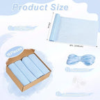 Fanqisi Birthday Party Chair Sashes Decorations: 16 Pieces Light Blue Sheer Chair Sashes - 8ft Long Chairs Ribbons for Baby Shower Dinner - Image 4
