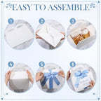 Maitys 50 Set Welcome Boxes for Wedding Guests 9x6x6 Gable Boxes Light Blue - Image 3