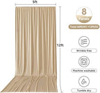 40ftx12ft Champagne Backdrop Curtains for Parties, Wrinkle Free Polyester Photo Backdrop Drapes 12 ft Long Back Drop Cloth for Wedding Birthday Photography Background Party - Image 6