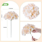AVIVIHO 65pcs Fake Flowers Champagne Hydrangea Artificial Flowers Bulk (Not Squished, No Steaming Need) Silk Flowers with Stems for Wedding Decor,Home,Baby Shower,Table Centerpieces Decoration - Image 4