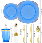 Hioasis 210 Pcs Blue Gold Plates for Graduation - Image 3