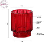 Kate Aspen 12PCS Vintage Ribbed Red Glass Tealight & Votive Candle Holders, Fall Decor, Boho Decor, Shelf Decoration for Wedding, Bachelorette, Bridal Shower & Anniversary - Image 2