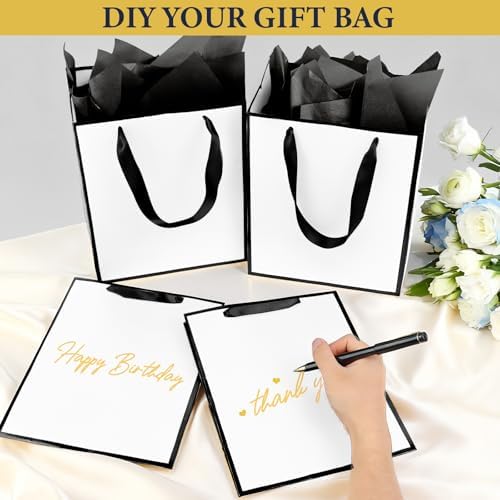 Addblu 50 Pack Bulk Luxury Gift Bags with Handles & 50 Tissue Papers - Image 4