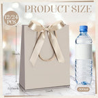 Silkfly 24 Pcs Paper Gift Bags with Handle 9x7x3.15'', Champagne - Image 2