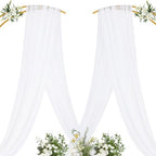 Sheer Gauze Wedding Arch Draping Fabric 29" x 20 FT 4 Panels White - Image 4
