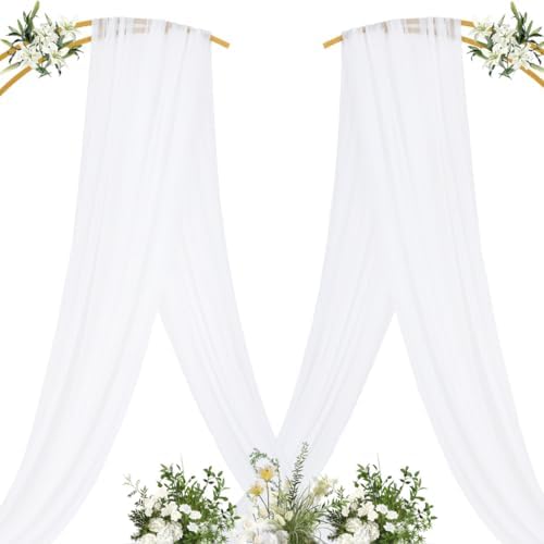 Sheer Gauze Wedding Arch Draping Fabric 29" x 20 FT 4 Panels White - Image 4