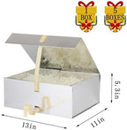 Large Gift Box with Lid 5 Pcs 13X11X5.3 In Silver Magnetic Gift Box Large - Image 3