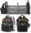 Jeryswet Baby Diaper Bags with Changing Station, Waterproof Large Capacity Diaper Bag Backpack for Moms Dads with USB Charging Port and Stroller Straps, Baby Shower Gifts, Black by JeryswetDiaperBag