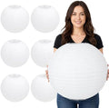 6 Pcs 18 Inch Large White Paper Lanterns Jumbo Hanging Party Decorations by Conderyang