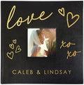 Personalized Photo Album For Couples, Engraved Love XOXO Leatherette Picture Album, Holds 200 4" x 6" Photos by GiftsForYouNow