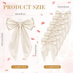 Crowye 7 Pcs Giant Satin Bow Decor, Large Cream Backdrop Decor - Image 2