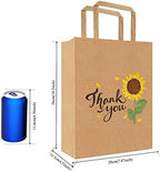 50Pcs 10x8x4.7 Thank You Gift Bags Bulk, Thank You Bags for Business Small, Sunflower Paper Small Gift Retail bags with Handles (B) - Image 5
