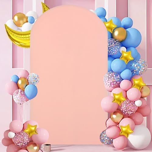 FANPROMS Arch Spandex Cover Dusty Rose 7.2FT Arch Cover Backdrop Fabric Chiara Wall Backdrop Covers for Garland Arched Frame Wedding Arched Covers Stretchy Backdrops for Baby Shower Banquet Decor - Image 5