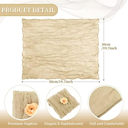 fani 100 Pack Gauze Cheesecloth Napkins, 20 x 20 in, Beige - Image 2