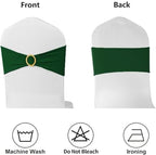 Hunter Green Chair Sashes 50 Pack, Dark Green Spandex Chair Bands with Gold Buckle Slider for Wedding Christmas Party Folding Chairs Birthday Décor, Green Chairs Bows Ties - Image 7