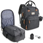 RUVALINO Travel Diaper Backpack with Vacuum Compression, Dark Gray by RUVALINO