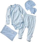 Butterblu Check Me Out 6-Piece Baby Layette Gift Set 100% Organic Cotton by Butterblu