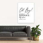 Andaz Press Custom Large Baby Shower Welcome Sign, 16" x 20", Oh Boy! Personalized Canvas Welcome Sign, Signage, Canvas Sign for Baby Sprinkle, Baby Shower, Baby Boy, Baby Shower Decorations - Image 4