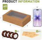 8x5x2 Auto-Popup Cookie Boxes with Window, Brown, 60 Pack - Image 2