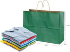 BLEWINDZ 70Pcs Large Paper Bags with Handles, 16x6x12 Inches Dark Green Paper Shopping Bag for Small Business, Large Kraft Gift Bags Bulk for Grocery Mechandise Retail - Image 3