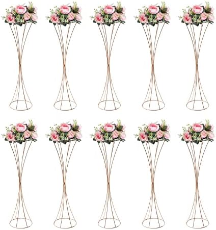 10PCS Wedding Centerpieces for Tables, 31.5Inch Metal Tall Trumpet Vases Rack for Birthday Party Decoration Garden Tall Flower Stand Holder for Balloon Decor Road Leads Christmas by LIYUANJUN
