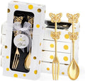 30 Pcs Wedding Forks and Spoon Set, Butterfly Coffee Teaspoon with Gift Box, Wedding Baby Shower Return Gift Tea Party Decoration Souvenir or Bridal Shower Favors for Guests by KBDHYY