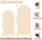 FANPROMS Beige Spandex Arch Cover Set of 2 Arch Covers Stretchy Backdrop Chiara Wall Arch Stand Cover 6FT 7.2FT Round Top Backdrop Cover for Arched Stand Wedding Covering for Balloon Party Ornaments - Image 2