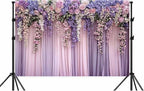 9x6ft Purple Flower Wedding Photography Backdrop Lavender Floral Wedding Bridal Photography Backdrop Anniversary Birthday Baby Shower Girl Party Banner Photo Booth Props Background Wall Decor - Image 7
