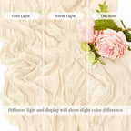 20 Pack Ivory 17 x 108 Inch Cheesecloth Table Runner - Boho Gauze Sheer Fabric for Wedding Baby Shower Party Home Decor - Image 6