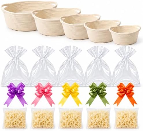 Gift Basket Kit Set of 5, Woven Rope Baskets for DIY Gifts by Unknown